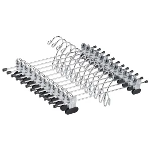 12 Pack Heavy Duty Add On Metal Pants Skirt Hangers, Stackable Add-On Metal Clot