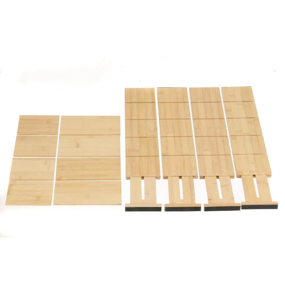 12 Piece Adjustable Bamboo Drawer Divider