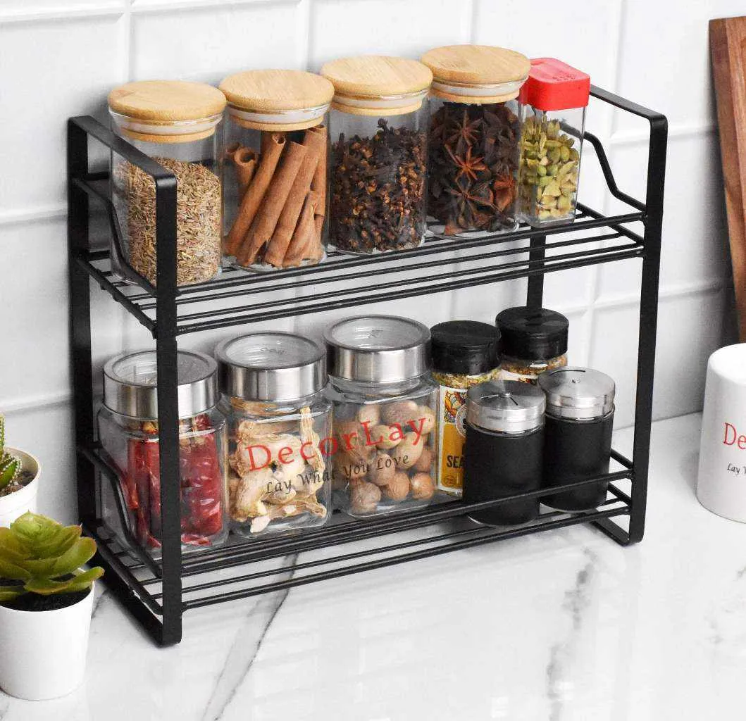 2-Tier Space Saving Spice Storage Organizer