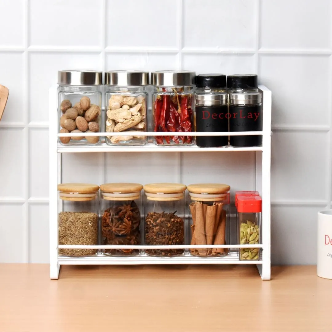 2-Tier Space Saving Spice Storage Organizer