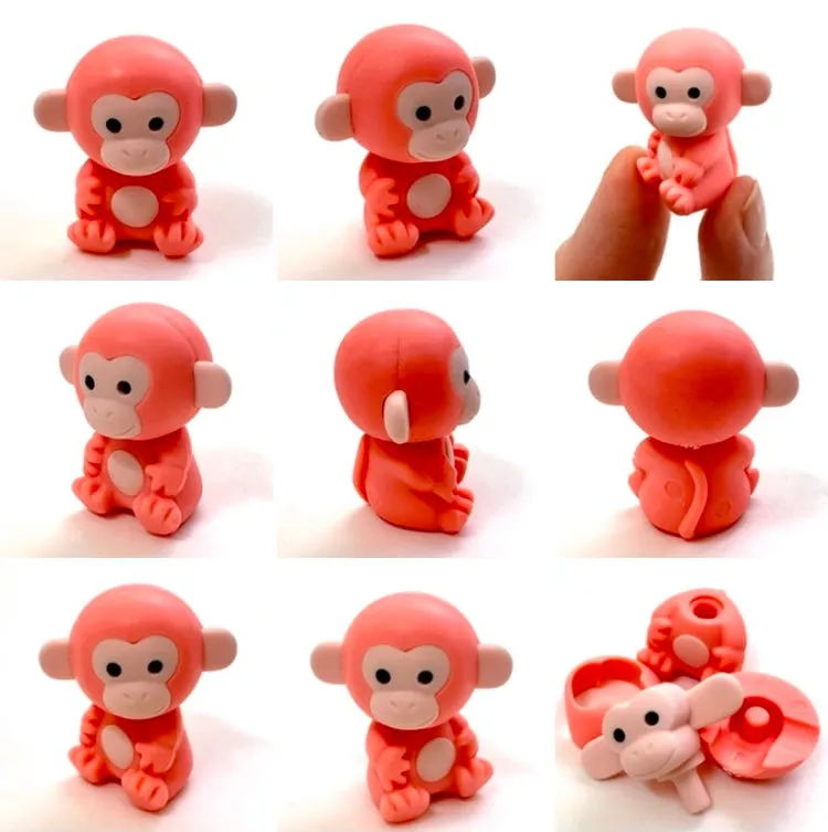 38455 Iwako Colorz Monkey -12 sets of 5 Erasers