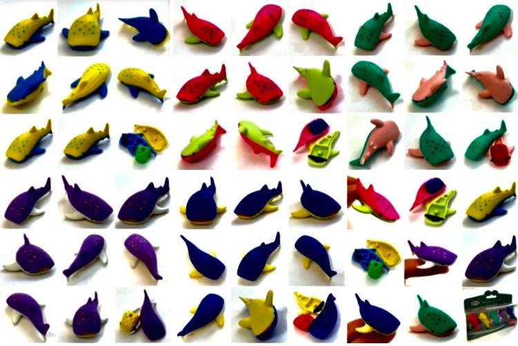 38456 Iwako Colorz Whale Sharks-12 sets of 5 Erasers