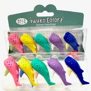 38456 Iwako Colorz Whale Sharks-12 sets of 5 Erasers