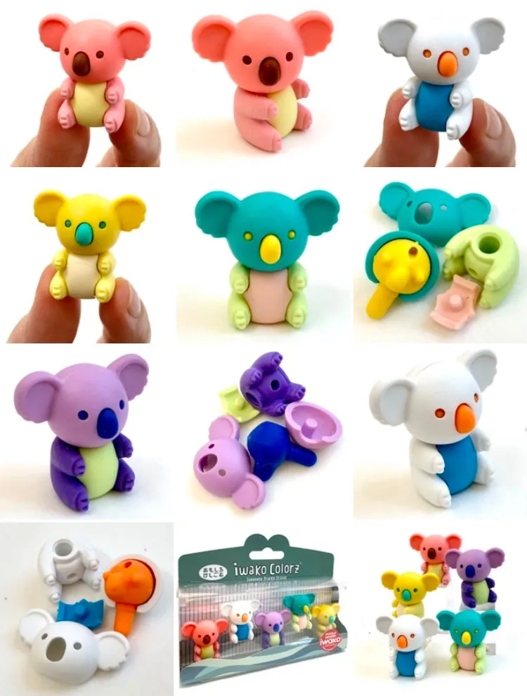 38460 Iwako Colorz Koala -12 sets of 5 Erasers