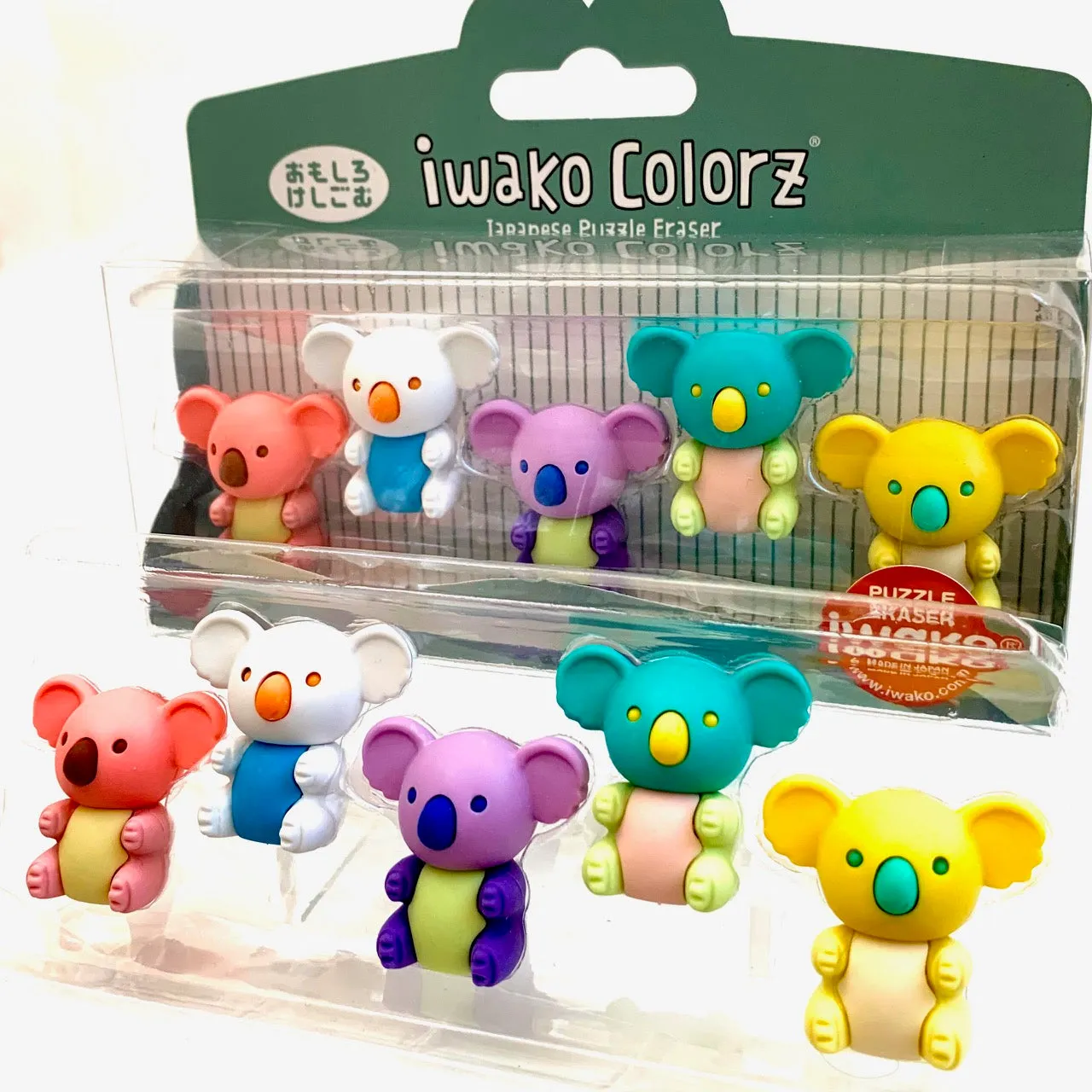 38460 Iwako Colorz Koala -12 sets of 5 Erasers