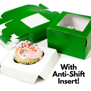 4.5" Cupcake Boxes: Green (12)