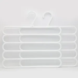 5 Layer Anti Slip Hangers 2 Piece Set - White