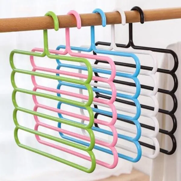 587 5 in 1 Multipurpose Plastic Hanger, Assorted (5-Layer)