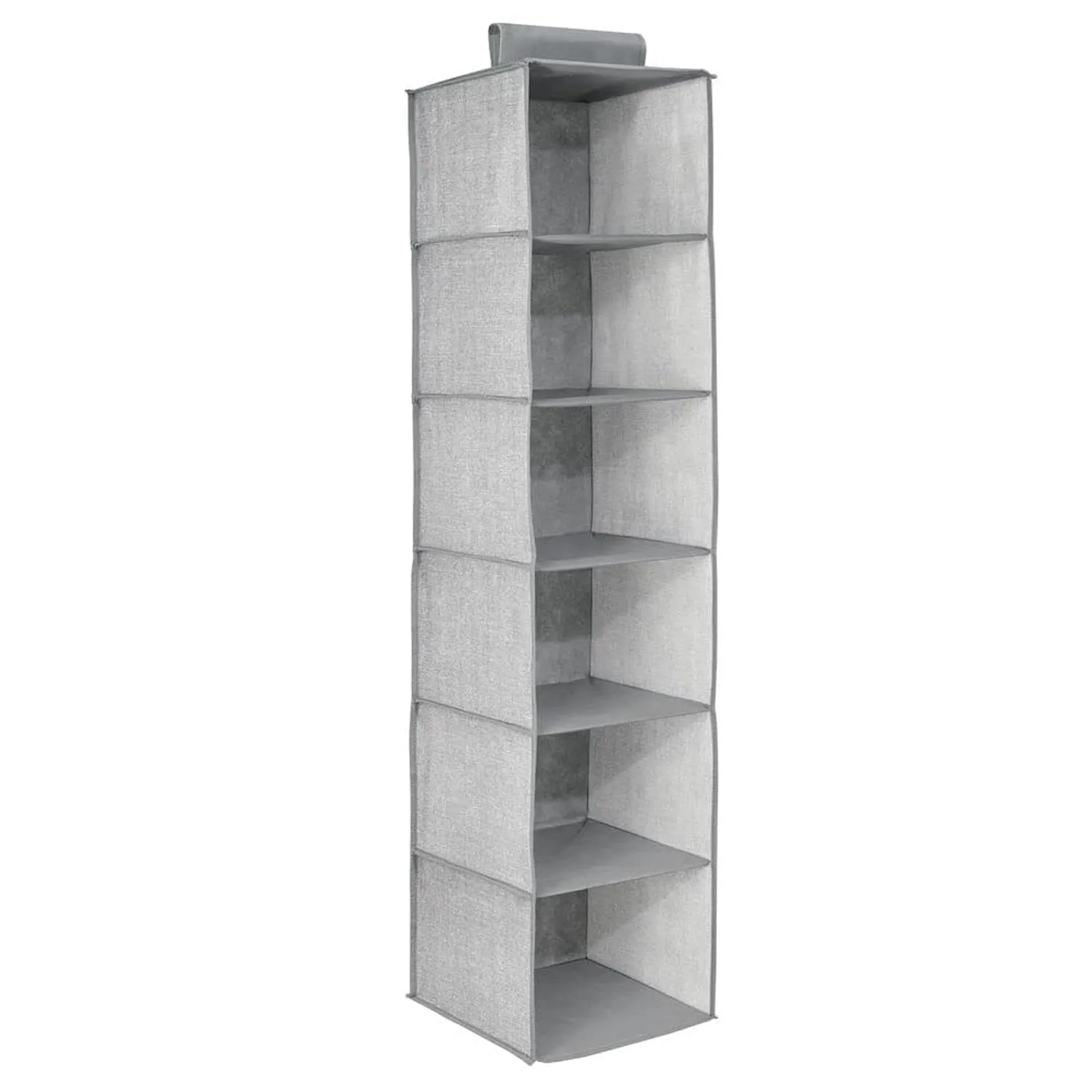 6741 Non-Woven Fabric Cloth 6 Selves Hanging Storage Wardrobe Organizer with PVC Zippered Closure 6 Layers Chain Cloth