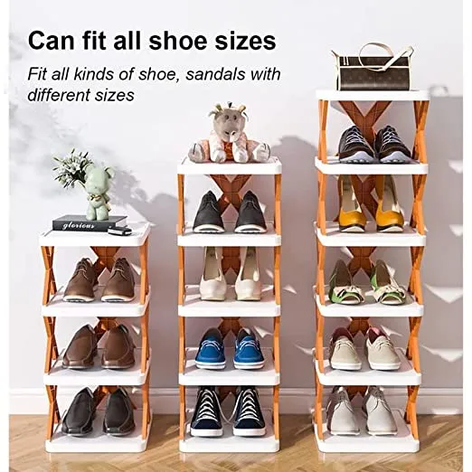 9078   4 LAYER SHOES STAND, SHOE TOWER RACK SUIT FOR SMALL SPACES, CLOSET, SMALL ENTRYWAY, EASY ASSEMBLY AND STABLE IN STRUCTURE, CORNER STORAGE CABINET FOR SAVING SPACE