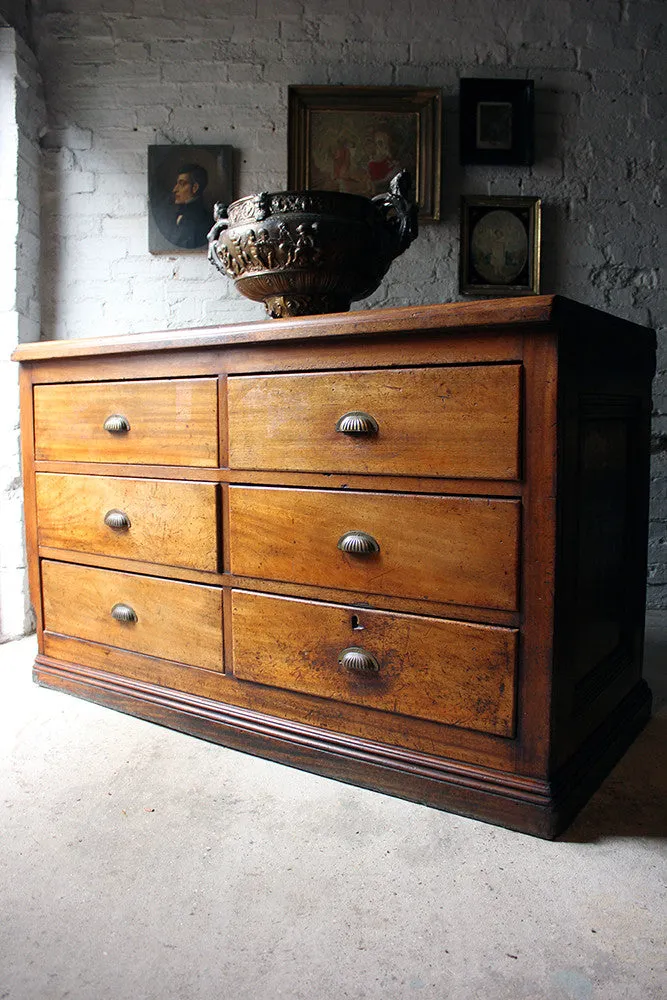 A Fine Quality Victorian Mahogany Six-Drawer Shop Counter c.1870-80