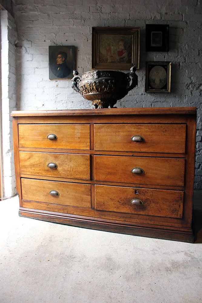 A Fine Quality Victorian Mahogany Six-Drawer Shop Counter c.1870-80