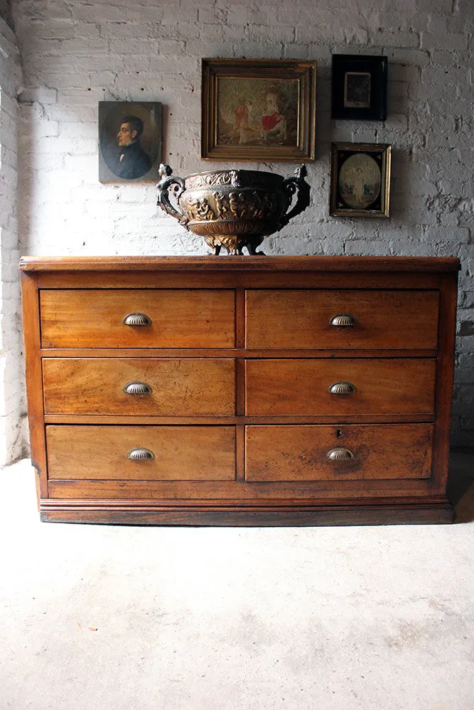 A Fine Quality Victorian Mahogany Six-Drawer Shop Counter c.1870-80