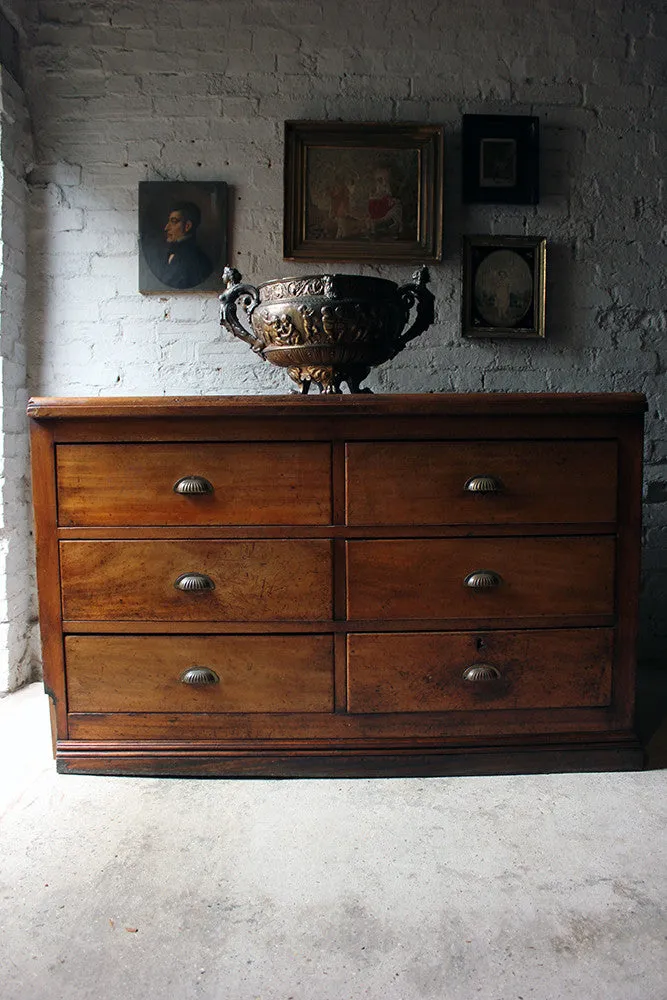 A Fine Quality Victorian Mahogany Six-Drawer Shop Counter c.1870-80