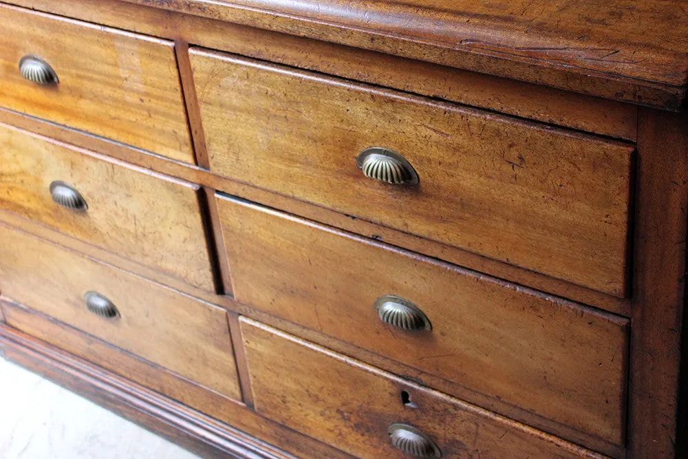 A Fine Quality Victorian Mahogany Six-Drawer Shop Counter c.1870-80