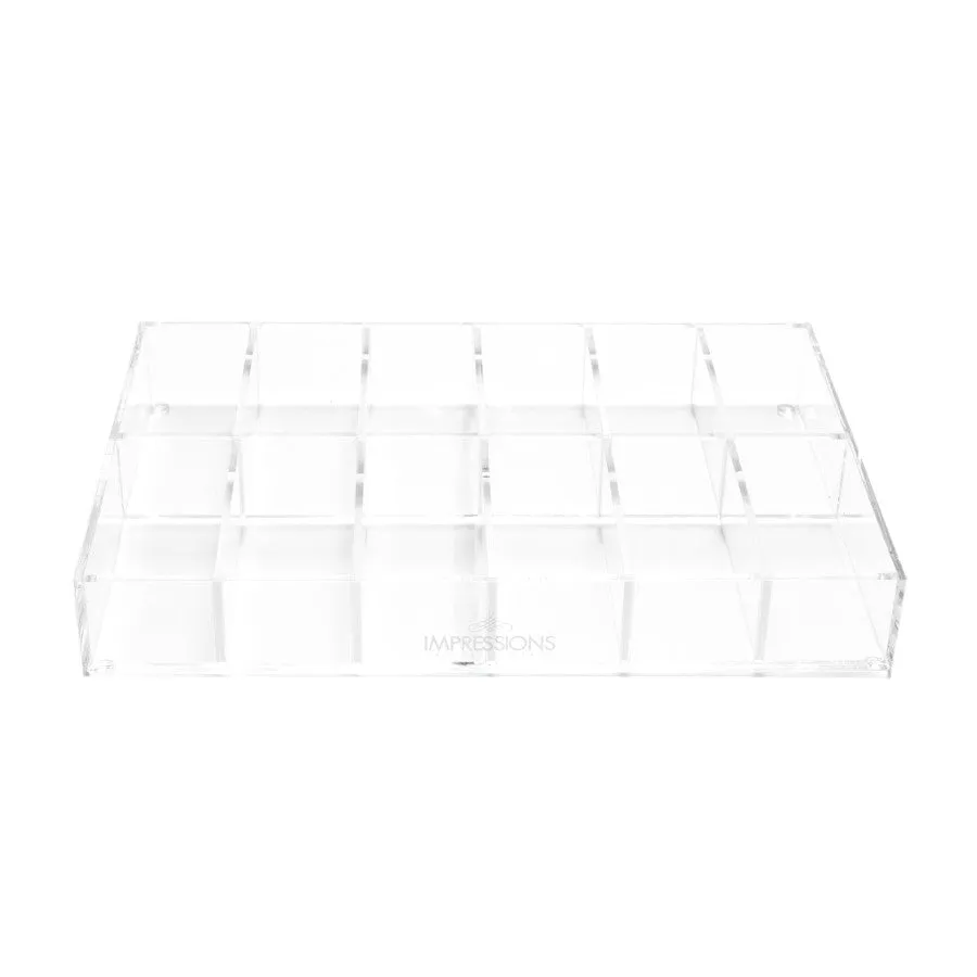 Alexa® Acrylic Makeup Drawer Organizer - Adjustable Dividers, 12 Slots (Wide)