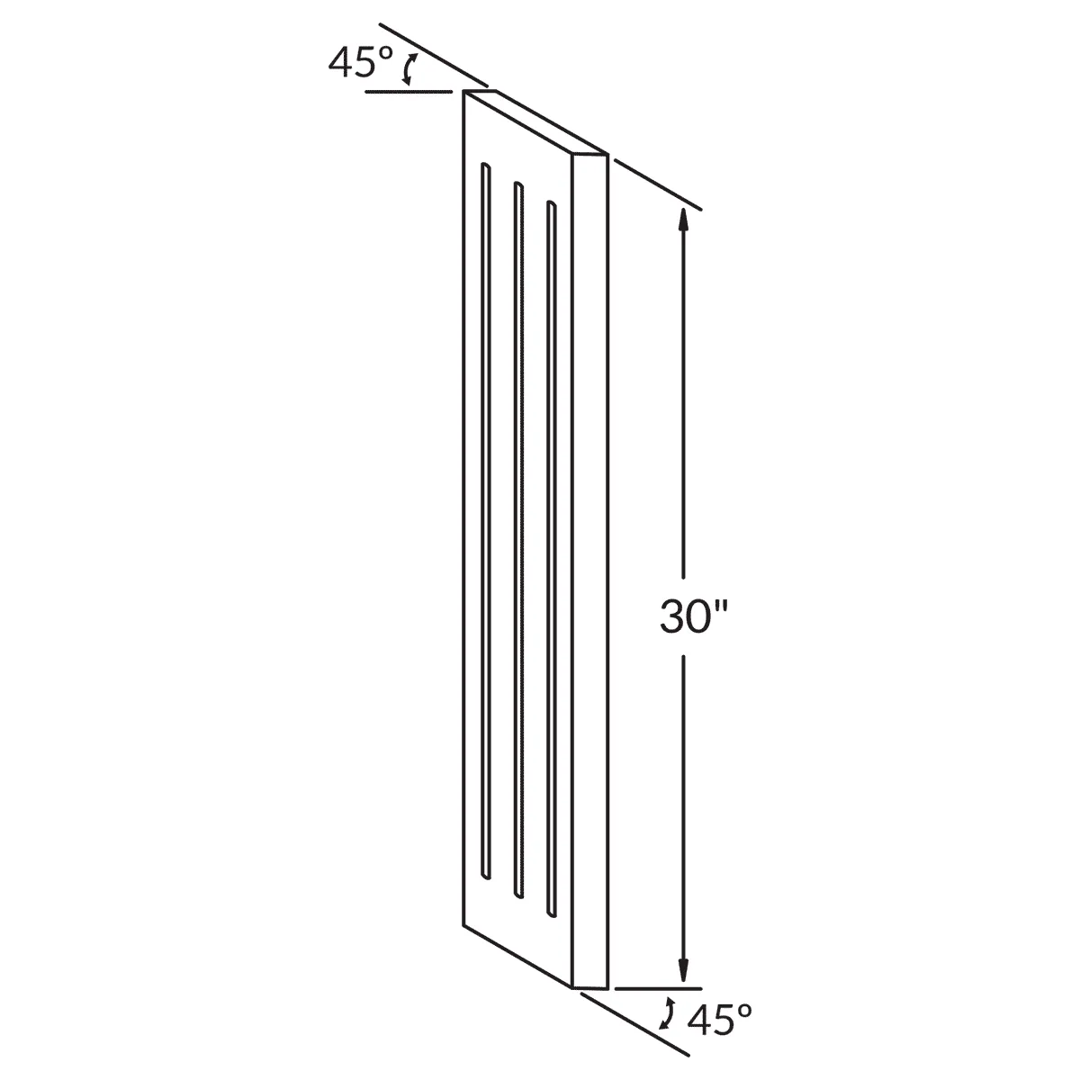 Angle Fluted Filler F530A45 Alpina White LessCare 3 in. width 30 in. height