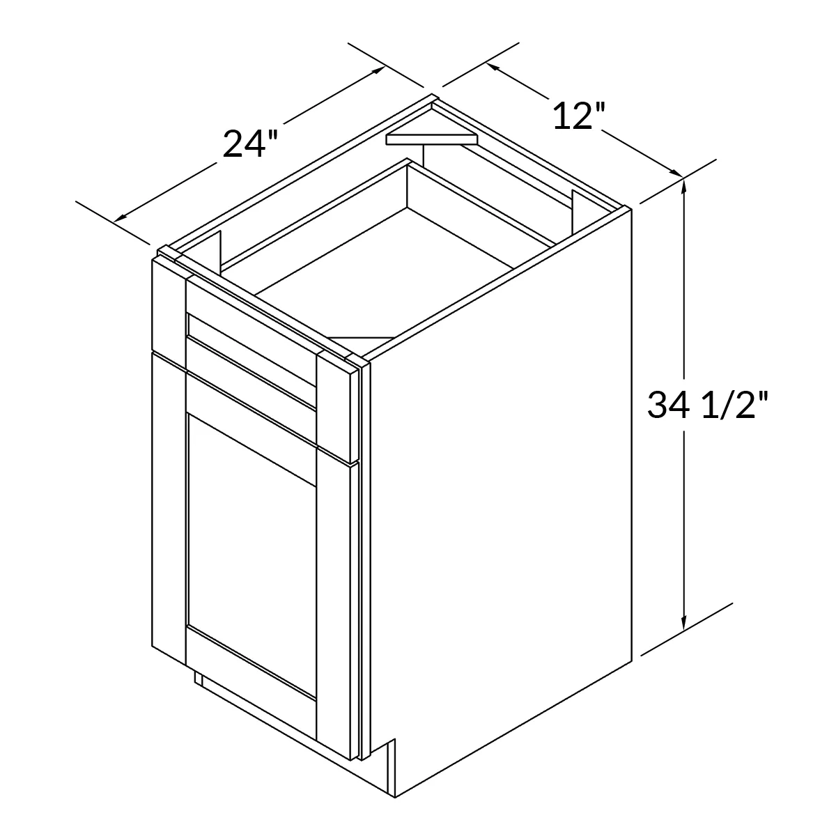 Base Kitchen Cabinet B12 Milan Pearl 12 in. width 34.5 in. height 24 in. depth