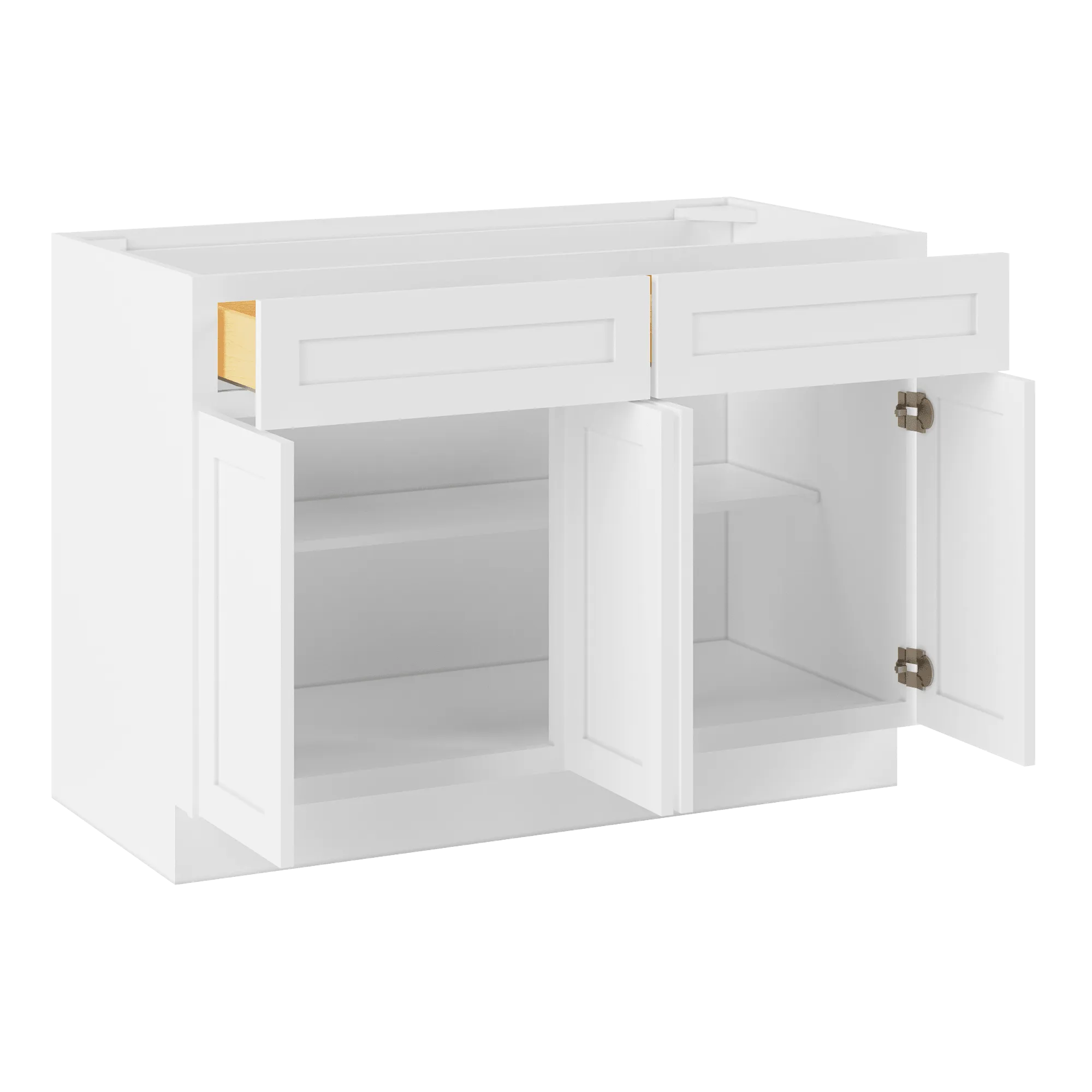 Base Kitchen Cabinet B48 Alpina White LessCare 48 in. width 34.5 in. height 24 in. depth