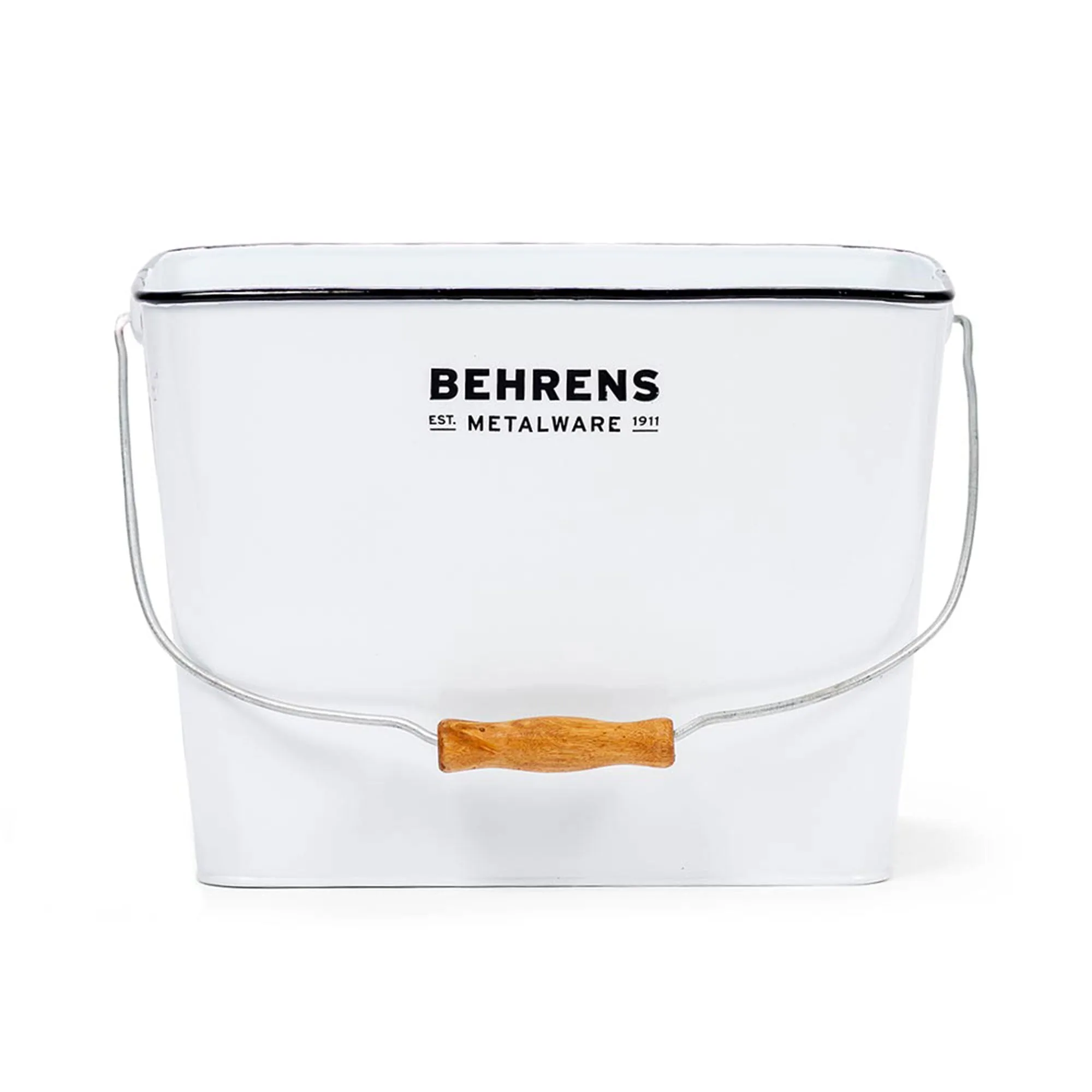 Behrens 3.25 Gal Rectangular Galvanized Steel Cleaning Pail with Handle, White