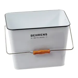 Behrens 3.25 Gal Rectangular Galvanized Steel Cleaning Pail with Handle, White