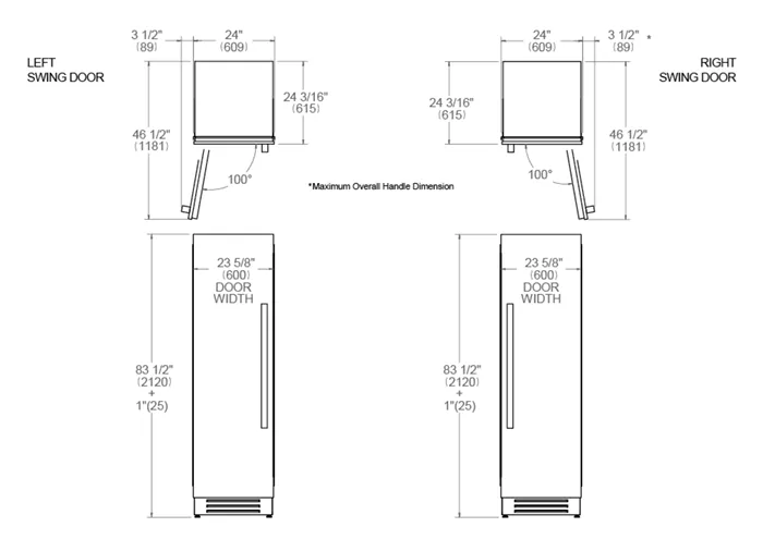 Bertazzoni 24 inch Left Door Built-in Freezer With Automatic Ice Maker REF24FCIPIXL/23