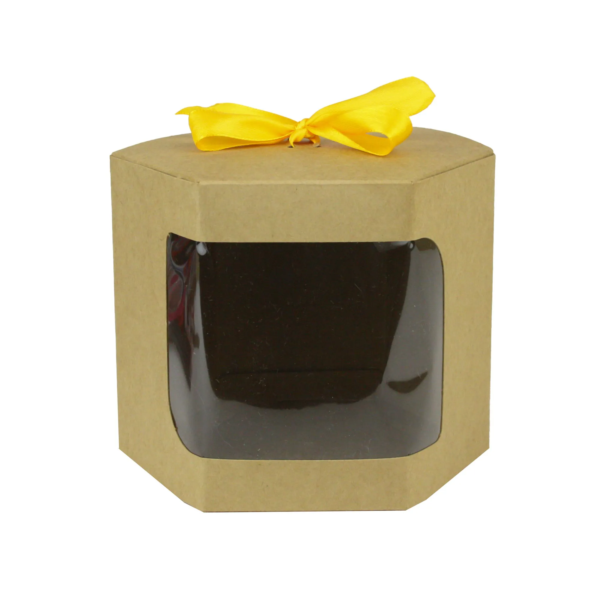 Brown Hexagon Kraft Gift Boxes Pack of 12 (Sizes Available)