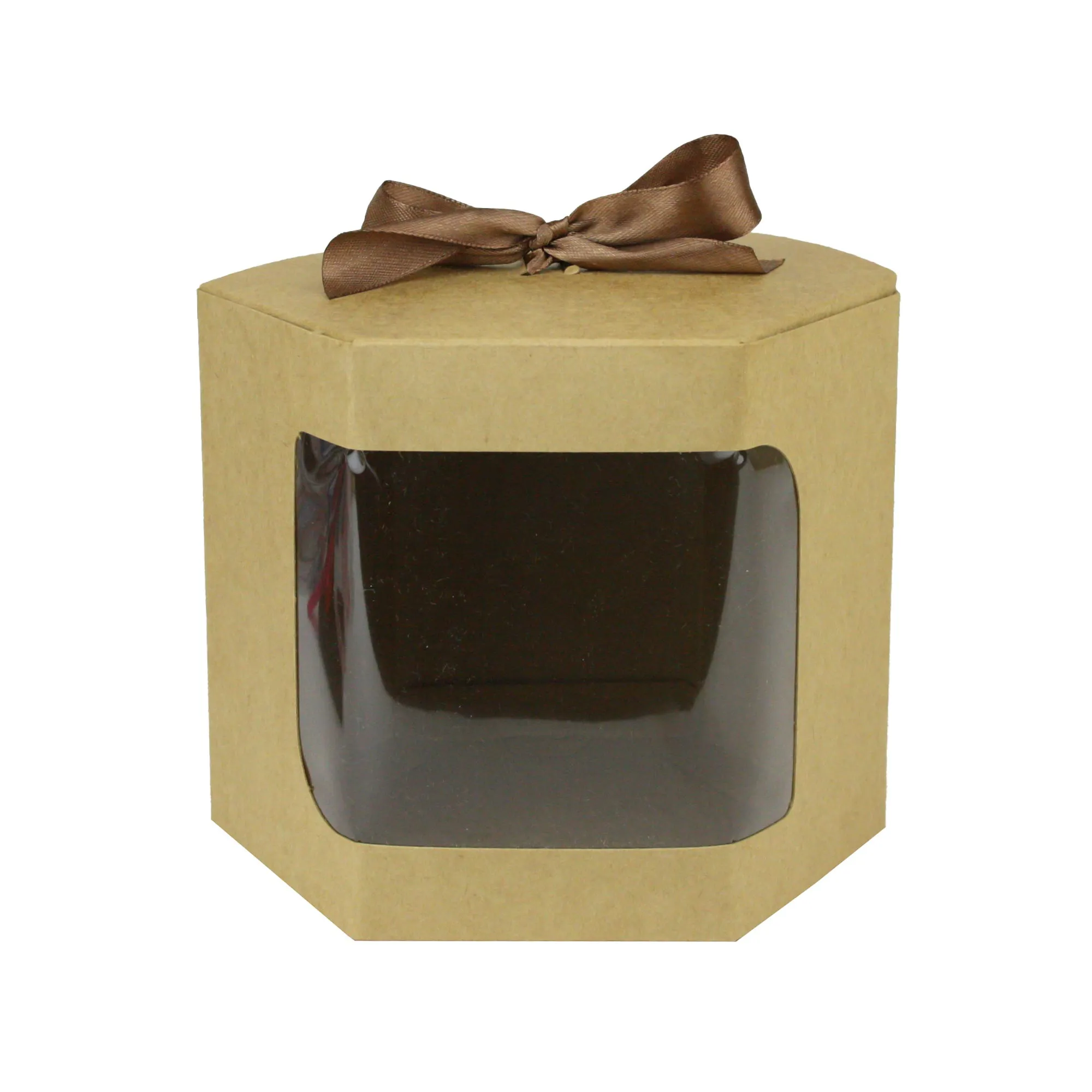 Brown Hexagon Kraft Gift Boxes Pack of 12 (Sizes Available)