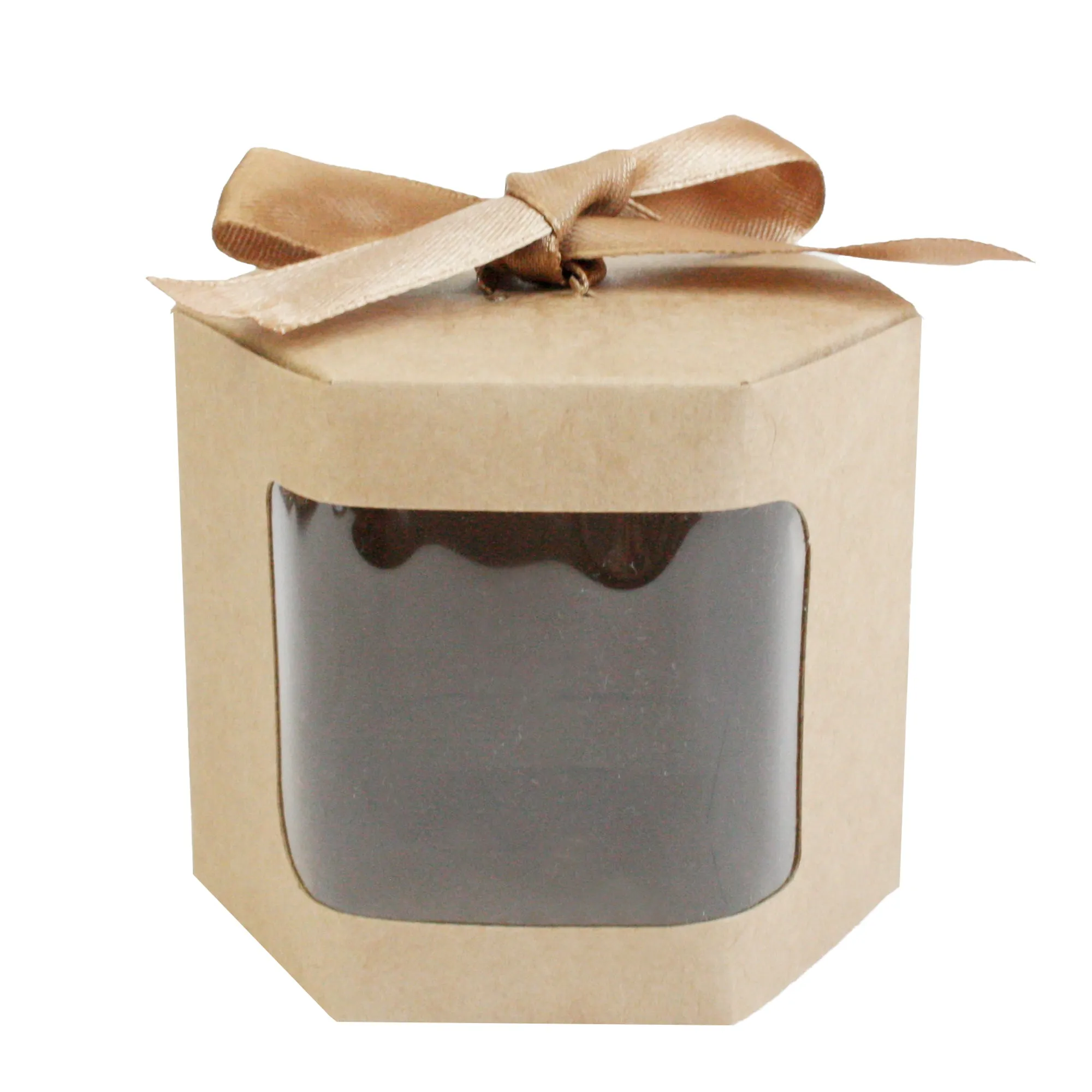 Brown Hexagon Kraft Gift Boxes Pack of 12 (Sizes Available)