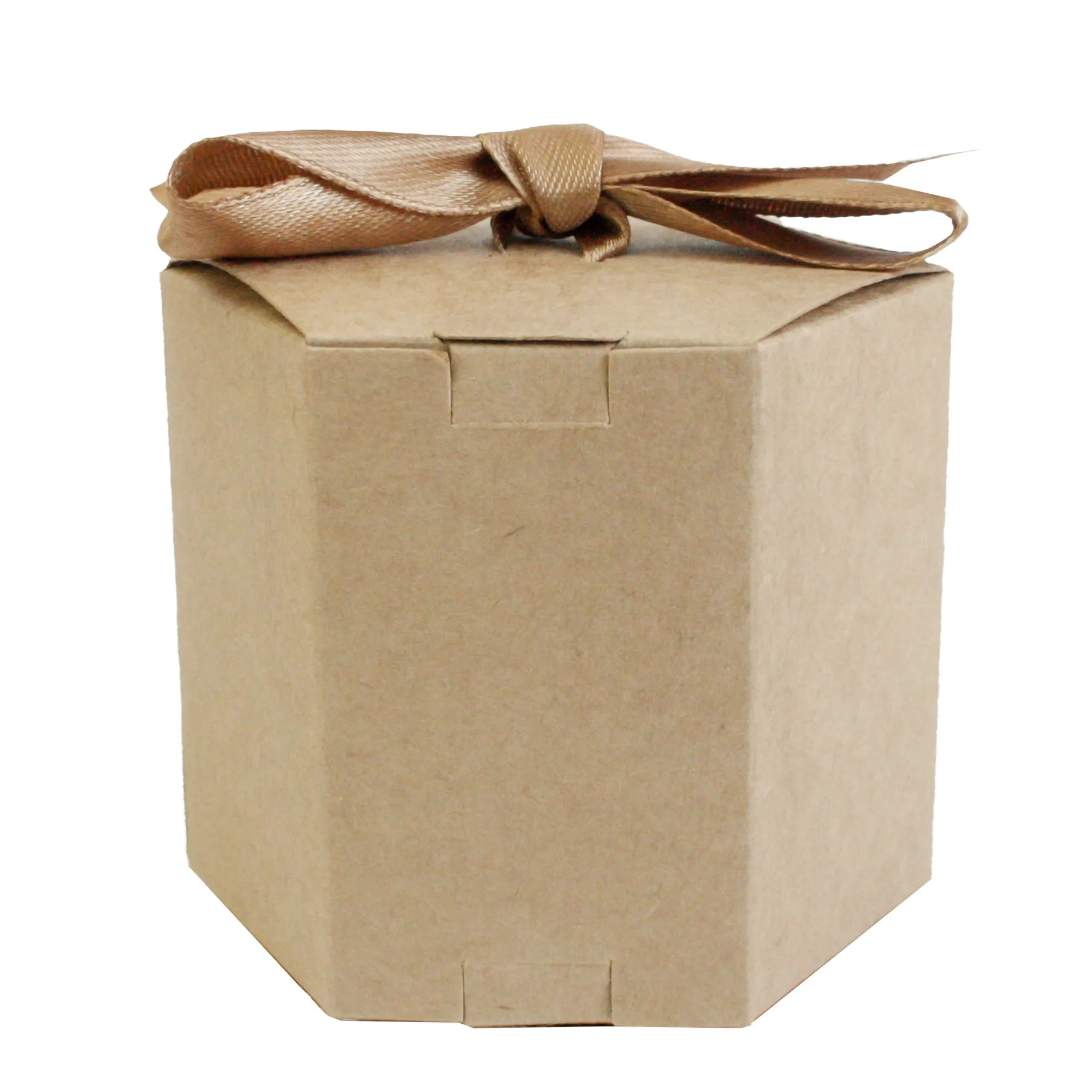 Brown Hexagon Kraft Gift Boxes Pack of 12 (Sizes Available)