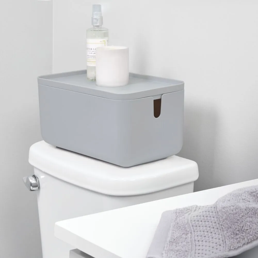 CADE LIDDED STORAGE BIN GREY