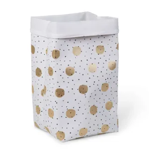 Childhome Box Canvas Foldable 32x32x60 White Big Gold Dots