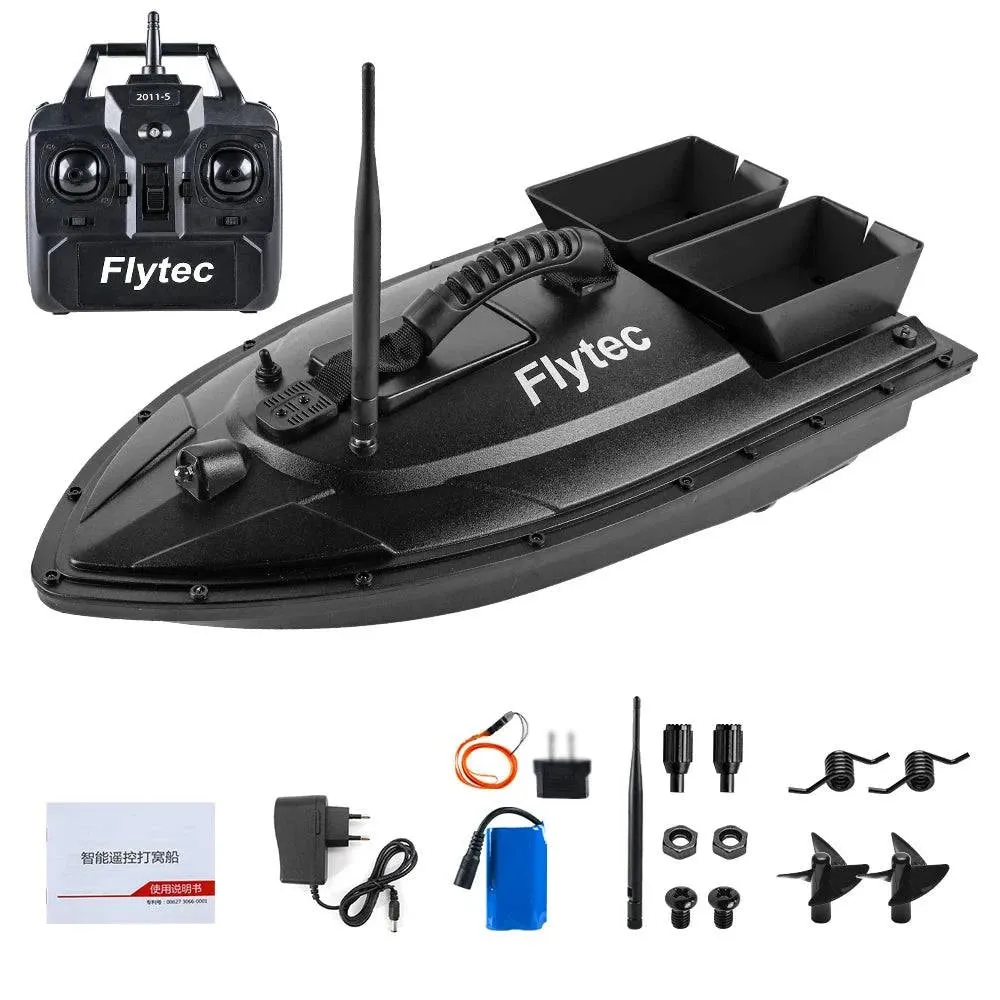 Fishing Bait Boat 500m Remote Control Bait Boat Dual Motor Fish Finder 1.5KG Loading with LED Light for Outdoor Fishing