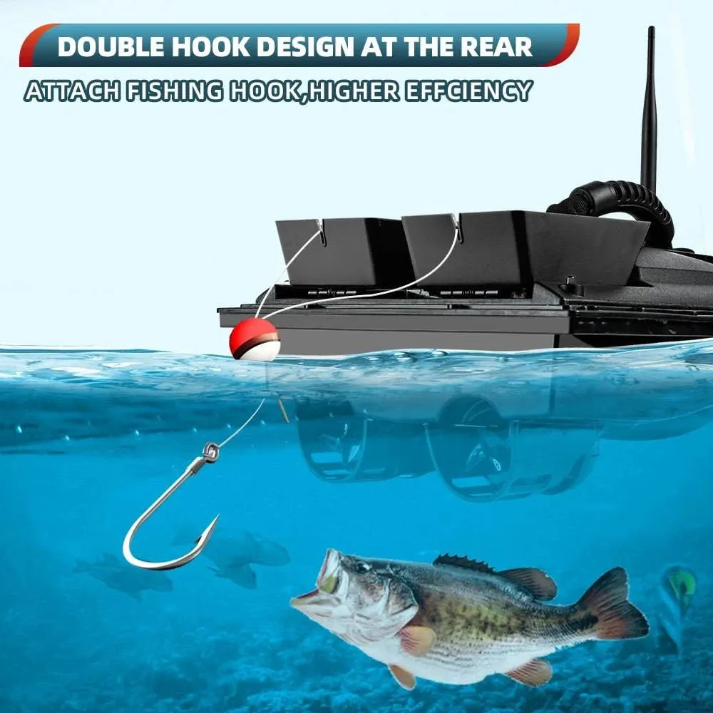 Fishing Bait Boat 500m Remote Control Bait Boat Dual Motor Fish Finder 1.5KG Loading with LED Light for Outdoor Fishing