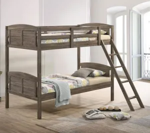 Flynn Weathered Brown Twin over Twin Bunk Bed