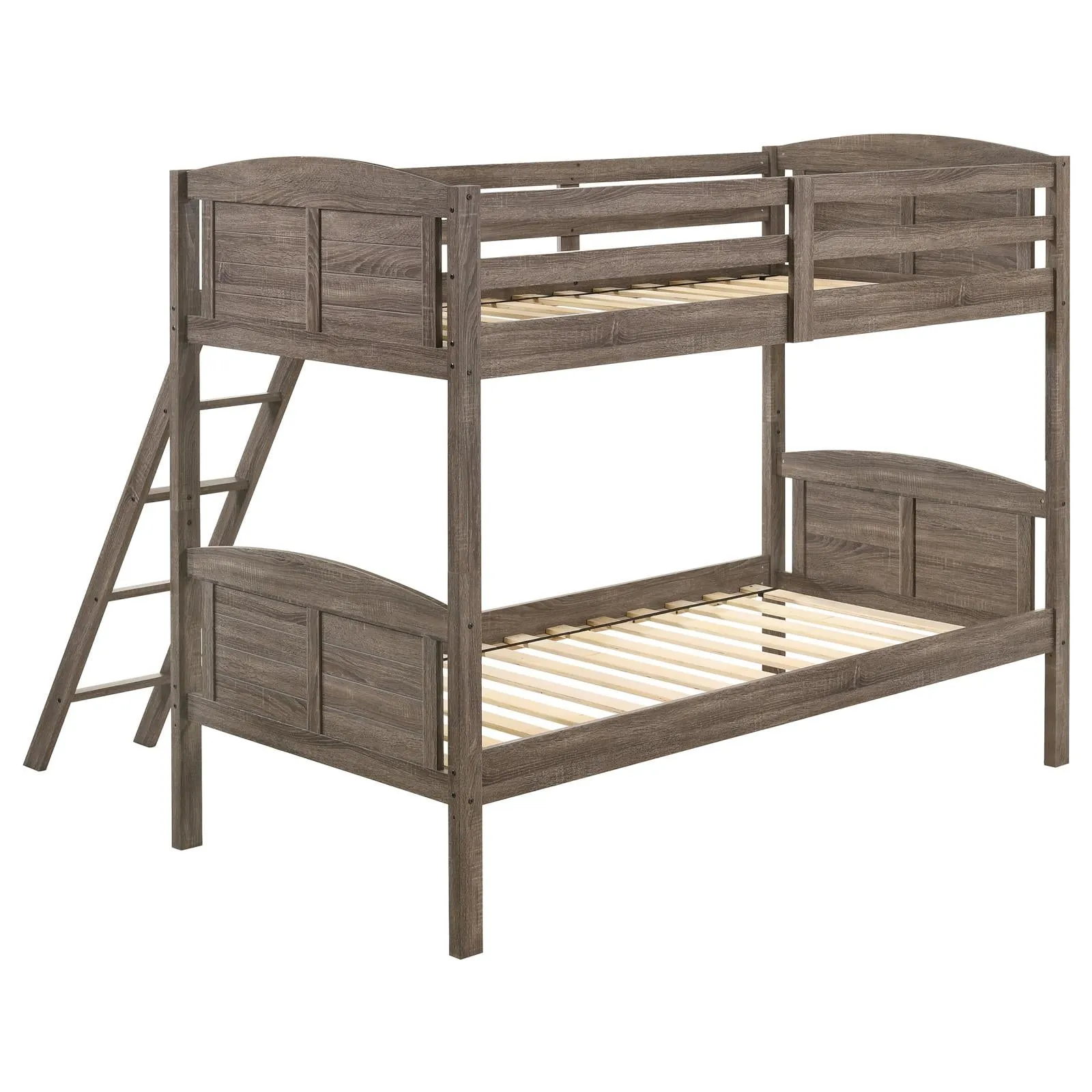 Flynn Weathered Brown Twin over Twin Bunk Bed