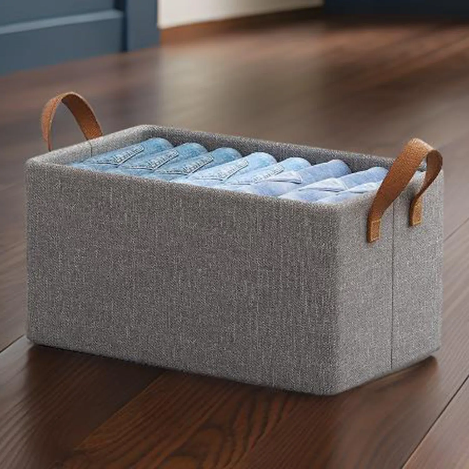 FOLDABLE CLOTH STORAGE BOX WITH HANDLES (47×30 CM)