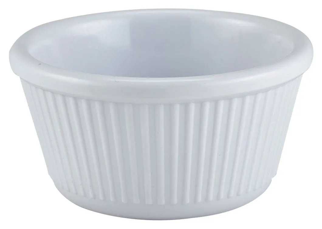 Genware S287-02 Ramekin 4oz Fluted White 86X36mm - Pack of 24