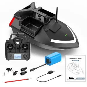 GPS Fishing Bait Boat 500m Remote Control Dual Motor Fish Finder 2KG Loading Support Automatic Cruise/Return/Route Correction