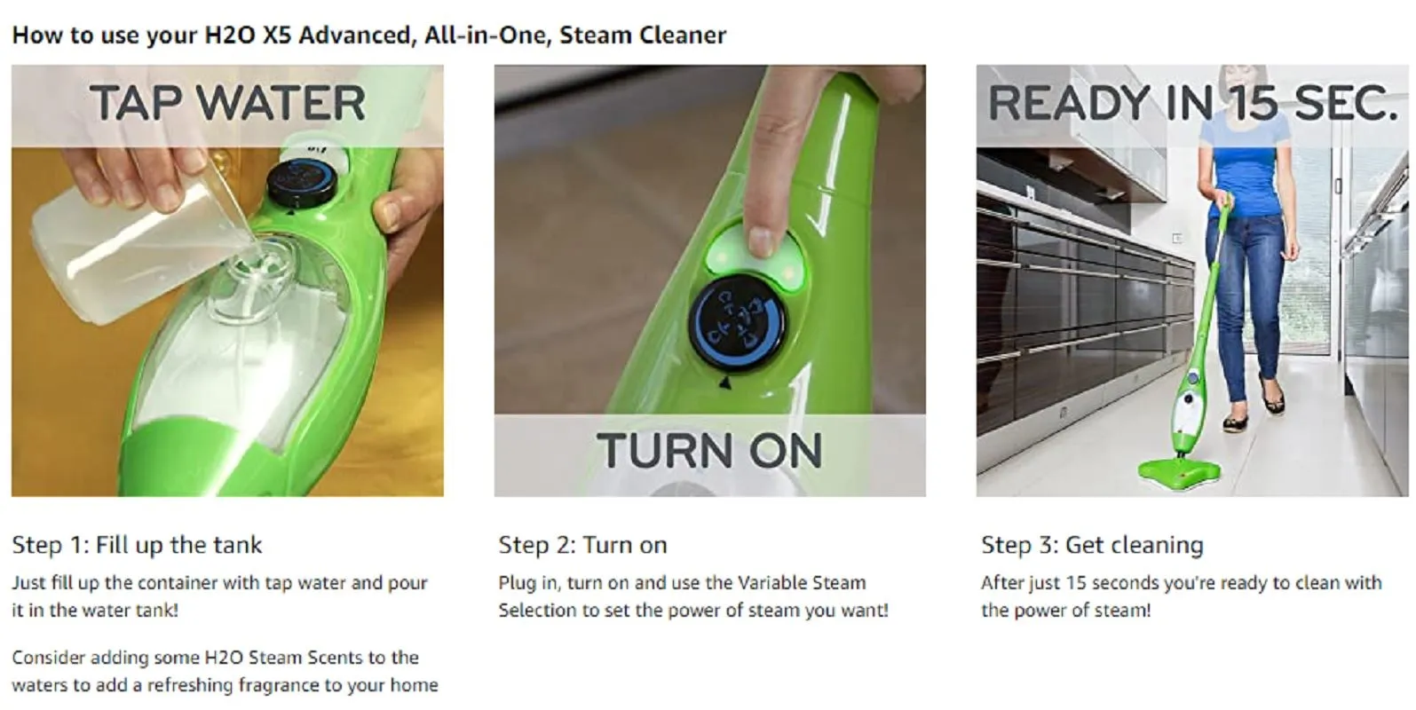 H2O X5 Premium Pressure Steam Cleaner Mop