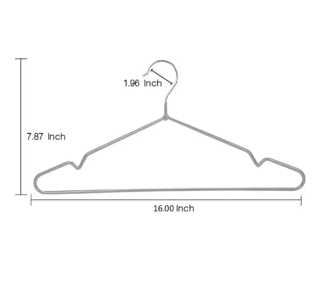 HA71537, Simpli Furnished - 10Pk Non-Slip Hangers - Silver