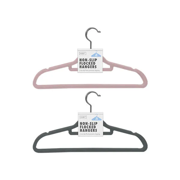 Habit Non Slip Flocked Hangers 10 Pack