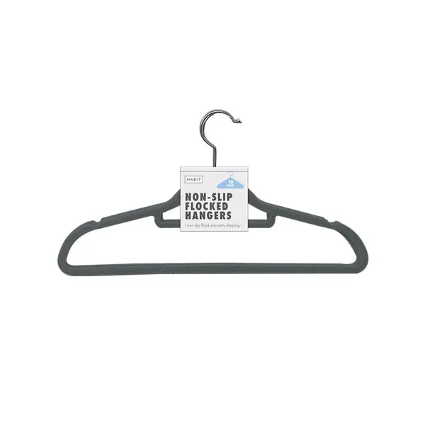 Habit Non Slip Flocked Hangers 10 Pack