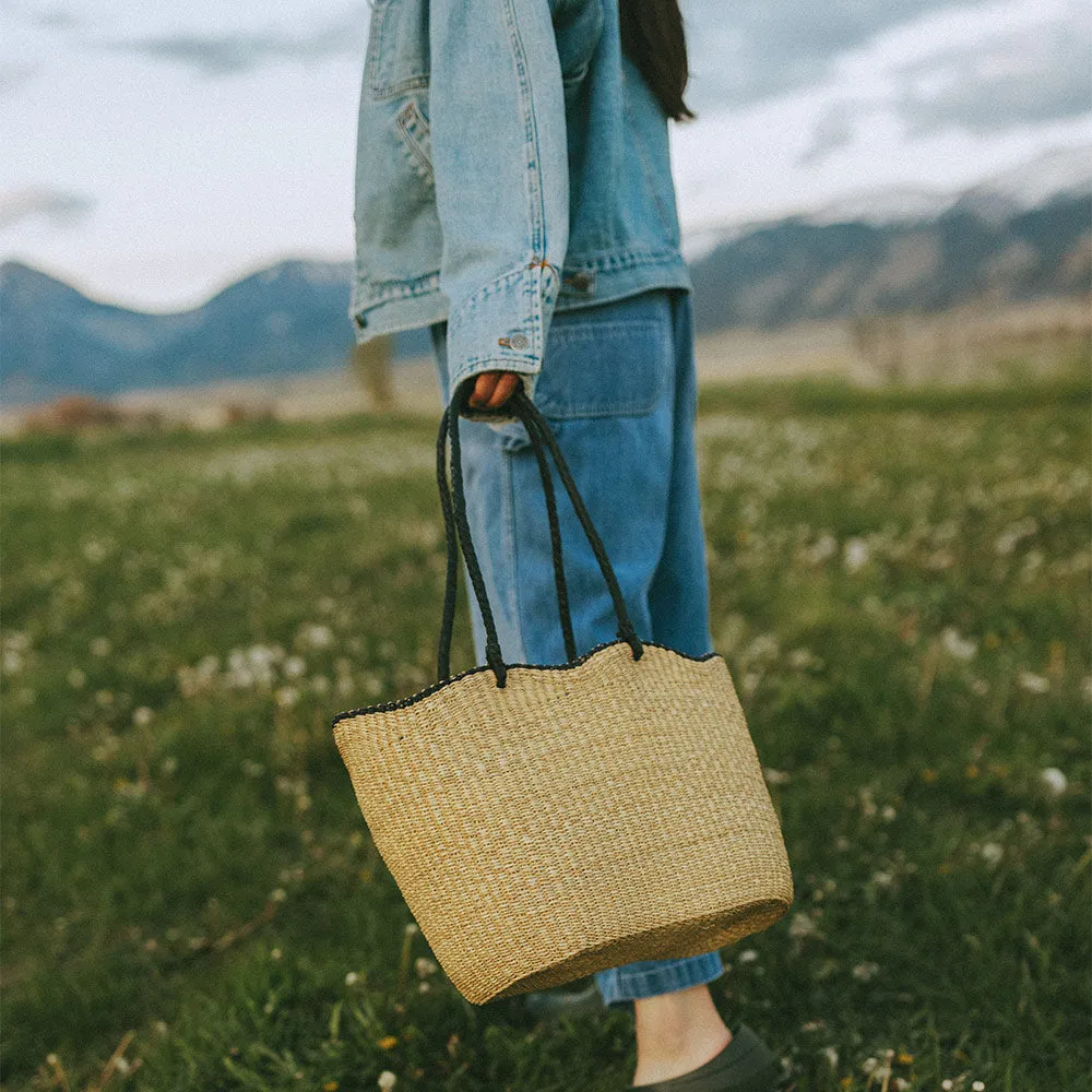 Handwoven Basket Tote - Wave