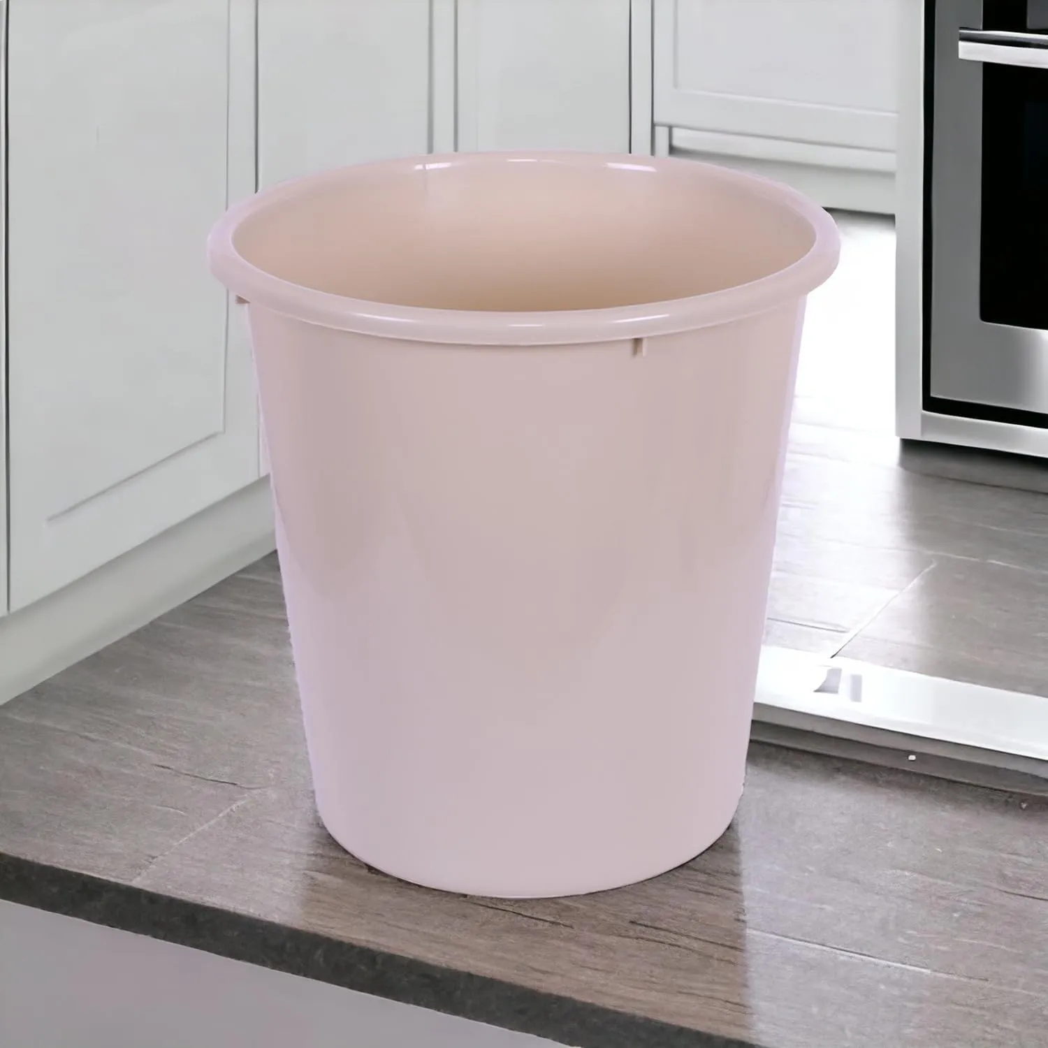 Heart Home Dustbin | Open Dustbin | Plastic Garbage Dustbin | Dustbin For Kitchen | Dustbin For Bathroom | Office Dustbin | Plain Sada Dustbin | 10 LTR | Beige