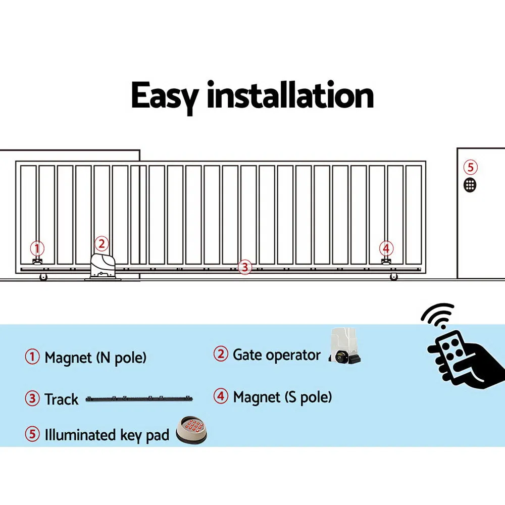 Heavy Duty Auto Sliding Gate Opener Kit 4M 1800KG - Lockmaster