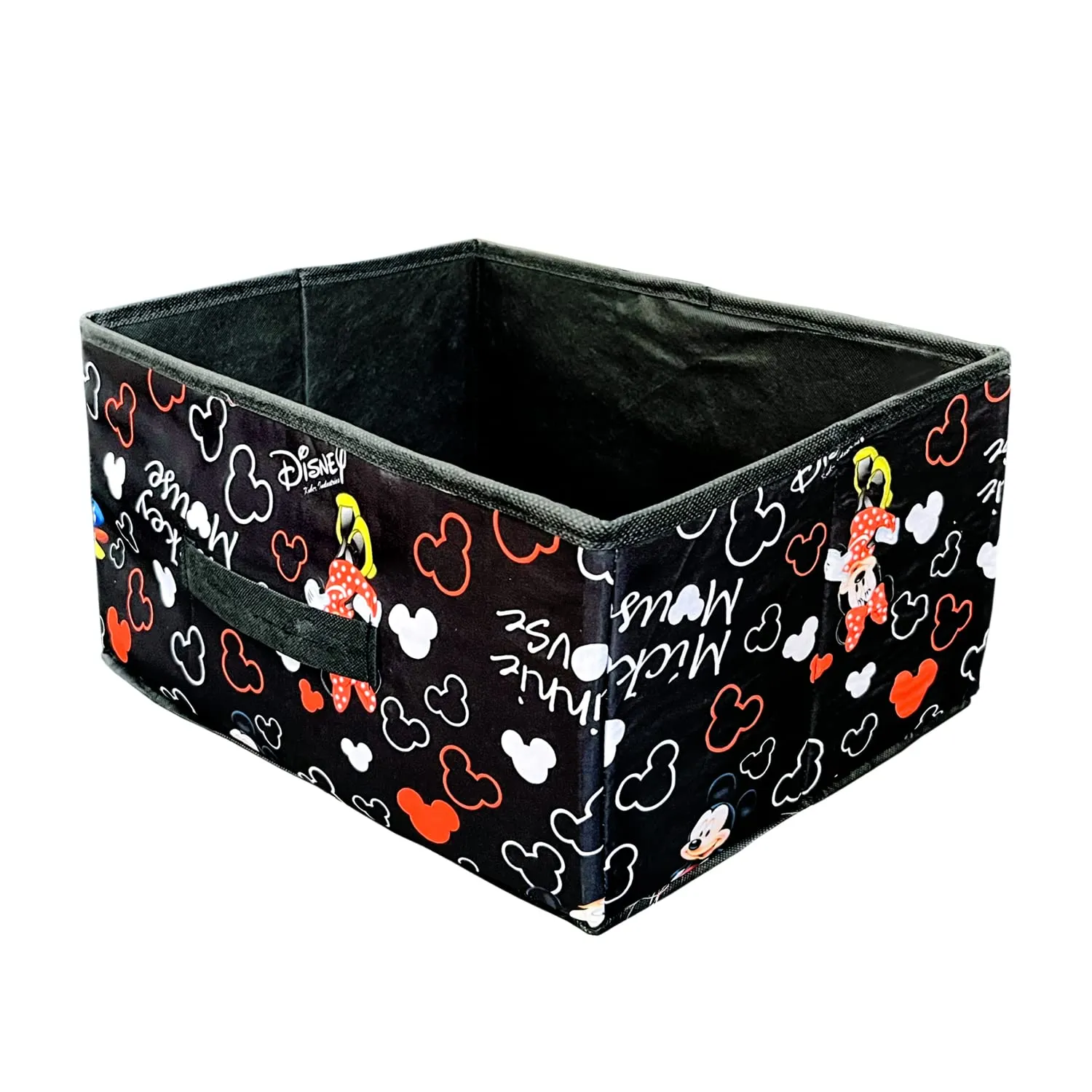 Homestic Disney Print Foldable Storage Box|Drawer Wardrobe Organizer for Clothes| Closet Organizer for clothes, Toys, Books|Sturdy built with Reinforced Handle|Basket Bins Container|Black|