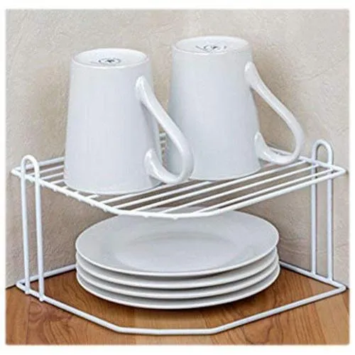 Kitchen Storage Corner Rack, Space Saving Plate Rack Organizer