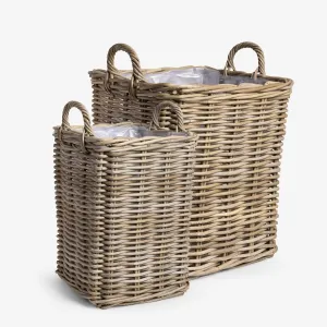 Kubu Rattan Square Planter Baskets