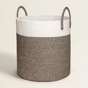 Large Cotton Rope Basket, Decorative Woven Basket for Laundry, Brown